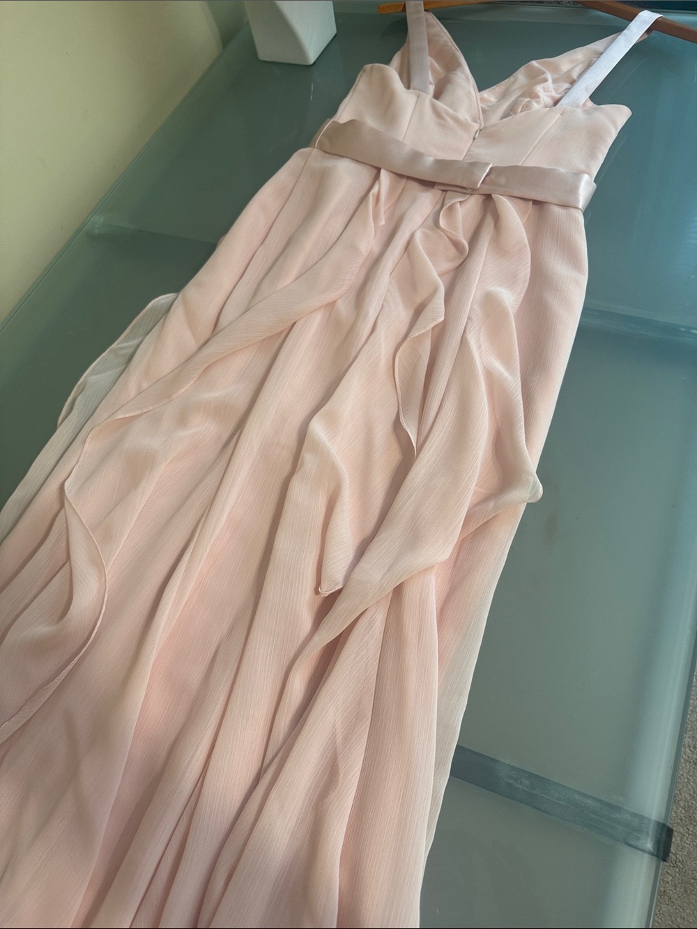 WHITE By Vera Wang in BLUSH Backless Maxi Gown Size 4 Romantic Wedding Guest - Picture 9 of 11